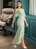 Ali Trumpet/Mermaid V-neck Asymmetrical Bridesmaid Dress With Ruffle STAP0013222