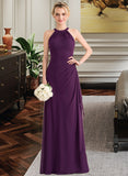 Kenley A-Line Scoop Neck Floor-Length Chiffon Bridesmaid Dress With Cascading Ruffles STAP0013228