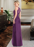 Kenley A-Line Scoop Neck Floor-Length Chiffon Bridesmaid Dress With Cascading Ruffles STAP0013228