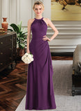 Kenley A-Line Scoop Neck Floor-Length Chiffon Bridesmaid Dress With Cascading Ruffles STAP0013228