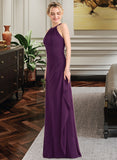 Kenley A-Line Scoop Neck Floor-Length Chiffon Bridesmaid Dress With Cascading Ruffles STAP0013228