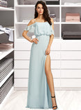 Denise A-Line Off-the-Shoulder Floor-Length Bridesmaid Dress With Split Front STAP0013231