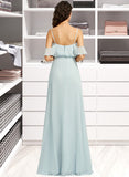 Denise A-Line Off-the-Shoulder Floor-Length Bridesmaid Dress With Split Front STAP0013231