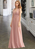 Janelle A-LineV-neckFloor-LengthChiffonBridesmaidDressWithSplitFront#251361 STAP0013235