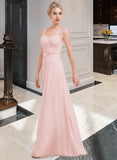 Maisie A-Line/Princess Sweetheart Floor-Length Chiffon Bridesmaid Dress With Ruffle STAP0013239