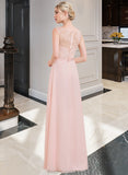 Maisie A-Line/Princess Sweetheart Floor-Length Chiffon Bridesmaid Dress With Ruffle STAP0013239