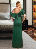 Camila Sheath/Column V-neck Floor-Length Bridesmaid Dress With Split Front STAP0013241