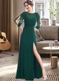 Shannon A-Line Scoop Neck Floor-Length Bridesmaid Dress With Split Front STAP0013245