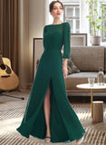 Shannon A-Line Scoop Neck Floor-Length Bridesmaid Dress With Split Front STAP0013245