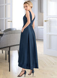 Genesis Ball-Gown/Princess V-neck Asymmetrical Satin Bridesmaid Dress With Pockets STAP0013251