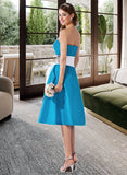 Nevaeh A-Line Sweetheart Knee-Length Taffeta Bridesmaid Dress With Sash Bow(s) STAP0013253