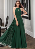 Guadalupe A-Line Scoop Neck Floor-Length Chiffon Bridesmaid Dress STAP0013257