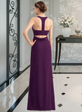 Teresa A-Line Scoop Neck Floor-Length Chiffon Bridesmaid Dress With Split Front STAP0013260