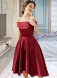 Nell A-Line Off-the-Shoulder Asymmetrical Satin Bridesmaid Dress With Pockets STAP0013264