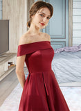 Nell A-Line Off-the-Shoulder Asymmetrical Satin Bridesmaid Dress With Pockets STAP0013264