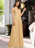 Diana A-Line V-neck Floor-Length Bridesmaid Dress STAP0013265