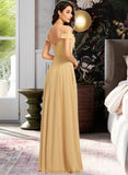 Diana A-Line V-neck Floor-Length Bridesmaid Dress STAP0013265