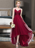 Danika A-Line V-neck Asymmetrical Tulle Bridesmaid Dress STAP0013270