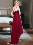 Danika A-Line V-neck Asymmetrical Tulle Bridesmaid Dress STAP0013270