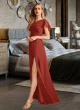 Jessie A-Line High Neck Floor-Length Bridesmaid Dress With Ruffle Split Front STAP0013271