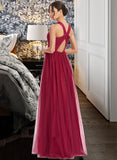 Akira A-Line Halter Floor-Length Bridesmaid Dress With Ruffle STAP0013274