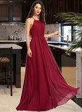 Yesenia A-Line Scoop Neck Floor-Length Bridesmaid Dress With Ruffle STAP0013277