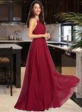 Yesenia A-Line Scoop Neck Floor-Length Bridesmaid Dress With Ruffle STAP0013277