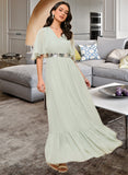 Nadia A-LineV-neckAnkle-LengthBridesmaidDressWithSequins#273659 STAP0013282