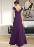 Emmalee A-Line V-neck Floor-Length Bridesmaid Dress With Ruffle Pockets STAP0013285