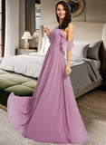 Ansley A-Line Scoop Neck Floor-Length Bridesmaid Dress With Pockets STAP0013287