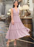 Megan A-LineV-neckTea-LengthBridesmaidDress#273655 STAP0013290