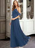 Juliette A-Line Square Neckline Floor-Length Chiffon Bridesmaid Dress STAP0013294