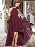 Kailey A-Line Scoop Neck Asymmetrical Chiffon Junior Bridesmaid Dress With Ruffle STAP0013306