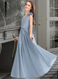 Aleah A-Line One-Shoulder Floor-Length Chiffon Junior Bridesmaid Dress With Ruffle Flower(s) STAP0013332