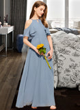 Lexie A-Line Scoop Neck Floor-Length Chiffon Junior Bridesmaid Dress With Cascading Ruffles STAP0013367