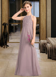 Shayna A-LineScoopNeckFloor-LengthChiffonLaceJuniorBridesmaidDressWithRuffle#173272 STAP0013416