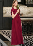 Quinn A-Line Scoop Neck Floor-Length Chiffon Junior Bridesmaid Dress With Cascading Ruffles STAP0013417