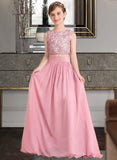 Kristina A-LineScoopNeckFloor-LengthChiffonJuniorBridesmaidDress#130498 STAP0013424