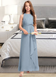 Shaniya A-Line Scoop Neck Floor-Length Chiffon Junior Bridesmaid Dress With Cascading Ruffles STAP0013450