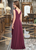 Winifred A-Line Cowl Neck Asymmetrical Chiffon Junior Bridesmaid Dress With Bow(s) STAP0013454