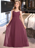 Thelma A-Line Sweetheart Floor-Length Chiffon Junior Bridesmaid Dress With Ruffle STAP0013470