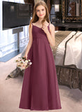 Thelma A-Line Sweetheart Floor-Length Chiffon Junior Bridesmaid Dress With Ruffle STAP0013470