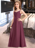 Thelma A-Line Sweetheart Floor-Length Chiffon Junior Bridesmaid Dress With Ruffle STAP0013470