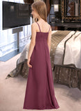 Thelma A-Line Sweetheart Floor-Length Chiffon Junior Bridesmaid Dress With Ruffle STAP0013470