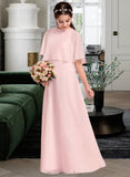 Marisol A-Line Scoop Neck Floor-Length Chiffon Junior Bridesmaid Dress STAP0013472