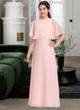 Marisol A-Line Scoop Neck Floor-Length Chiffon Junior Bridesmaid Dress STAP0013472