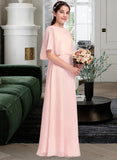 Marisol A-Line Scoop Neck Floor-Length Chiffon Junior Bridesmaid Dress STAP0013472