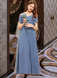 EmeryPiper A-Line Off-the-Shoulder Floor-Length Chiffon Junior Bridesmaid Dress With Ruffle Bow(s) STAP0013475