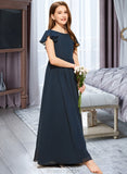 Virginia A-LineScoopNeckFloor-LengthChiffonJuniorBridesmaidDress#253684 STAP0013478