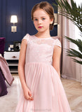 Iliana A-LineScoopNeckFloor-LengthChiffonLaceJuniorBridesmaidDress#81155 STAP0013502